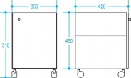 Badm�bel Rollcontainer 51x35 Edelstahl 1T�r