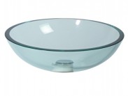Glas Waschbecken Aufsatzbecken transparent rund 43cm