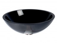 Glas Waschbecken Aufsatzbecken schwarz rund 43cm 