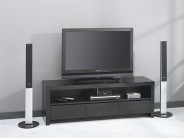 Fernsehregal mit 3 Ausz�gen schwarz Hochglanz Lack 