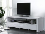 Fernsehregal TV Rack 3 Ausz�ge weiss Hochglanz Lack