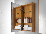 Spiegelschrank Wandschrank Massivholz natur 40x80