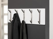 Wandgarderobe 5 Haken Edelstahl Hochglanz Lack wei�
