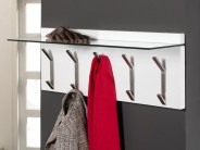 Wandgarderobe mit Glasablage wei� Hochglanz Lack