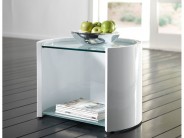 Couchtisch Beistelltisch wei� Lack Hochglanz