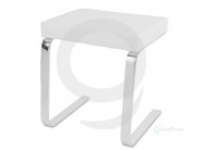 Hocker Freischwinger Stahl Textilleder wei�