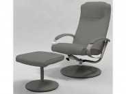 Relaxsessel Fernsehsessel mit Hocker grau