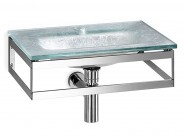 Waschtisch Glaswaschbecken 51x35cm silber