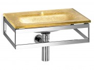 Waschtisch Glaswaschbecken 51x35cm gold