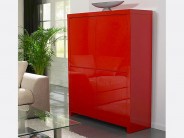 Geschirrschrank Wandschrank 4t�rig Hochglanz rot