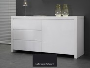 Sideboard Kommode 150x80 3 Sch�be Hochglanz schwarz