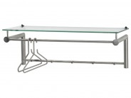Wandgarderobe Edelstahl Glasablage 79cm 5 Haken Sale