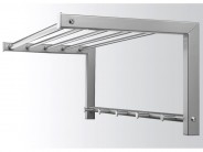 Wandgarderobe Nickel matt Ablage 75cm 5Mantelhaken