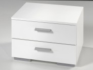 Kommode TWO Nachttisch wei� matt 2Schubladen 