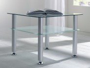 Beistelltisch Ecktisch Couchtisch 60x60 Alu Glas Sale