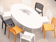 Gartenstuhl Design Stapelstuhl Objektstuhl wei� 