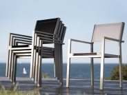 Terrassenstuhl Stapelsessel Stuhl Alu wei�