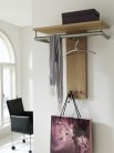 Wandgarderobe Edelstahl matt Ablage massiv Eiche Sale