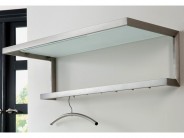 Wandgarderobe Edelstahl 85cm mit Glasablage