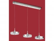 H�ngelampe 3flg. Nickel Glas inkl. Leuchtmittel Sale