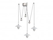 Pendelleuchte H�ngelampe 3flg. JOJO Schirme wei�