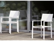 Terrassenstuhl Stapelsessel Stuhl Alu wei� edel