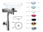 Waschtisch Glaswaschbecken wei� 30cm rund Milano