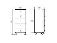 Badm�bel Schubladenschrank 80x35 Edelstahl