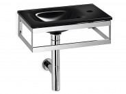 Glaswaschtisch Waschbecken 45x26 schwarz Milano