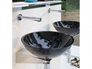 Glas Waschbecken Aufsatzbecken schwarz �30cm
