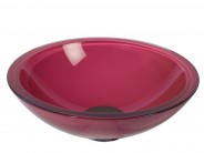 Glas Waschbecken Aufsatzbecken rubinrot � 30cm 
