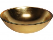 Glas Waschbecken Aufsatzbecken gold �43cm