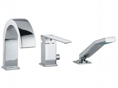 Mischbatterie dreiteilig Set Bad Dusche Chrom