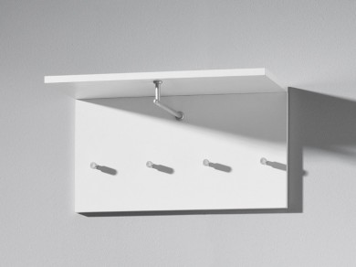 Wandgarderobe 4 Haken Kleiderb�gelstange wei�