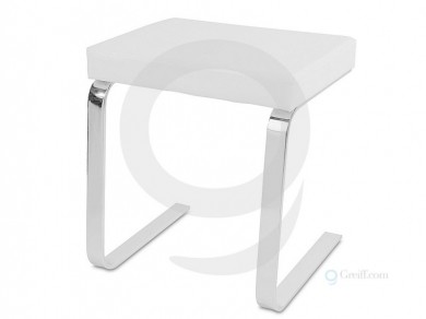 Hocker Freischwinger Stahl Textilleder wei�