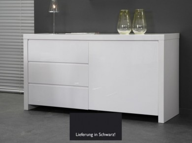Sideboard Kommode 150x80 3 Sch�be Hochglanz schwarz