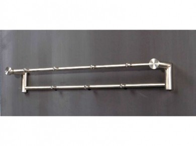Wandgarderobe mit 7 Kleiderhaken Edelstahl 67cm