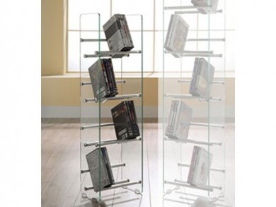 DVD CD St�nder Regal Glas Aluminium 64DVDs Sale