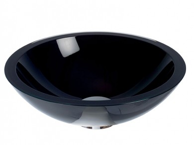 Glas Waschbecken Aufsatzbecken schwarz �30cm
