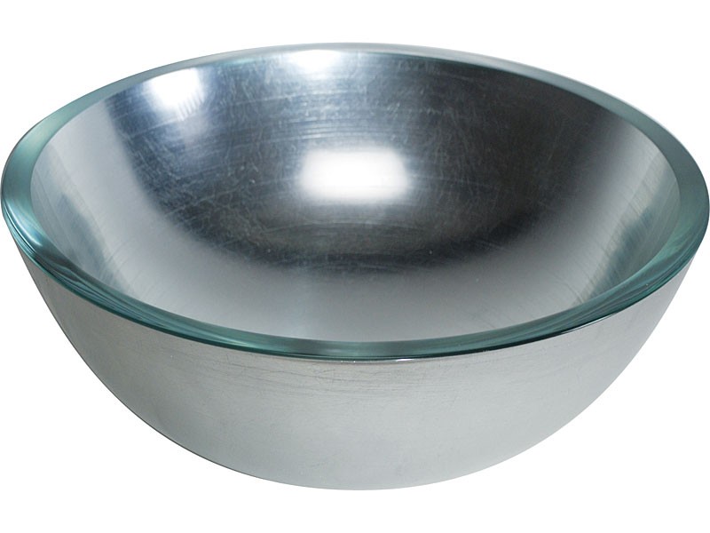 Lineabeta Glas Waschbecken Aufsatzwaschbecken silber &Oslash;30cm