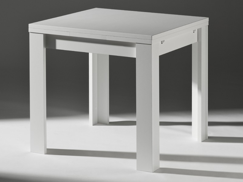 Maeusbacher Esstisch Ausziehtisch K&uuml;chentisch 80x80 wei&szlig;