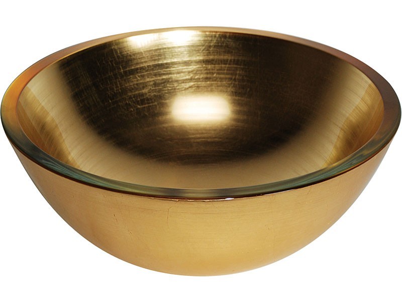 Lineabeta Waschtisch Glaswaschbecken gold 30cm rund Milano