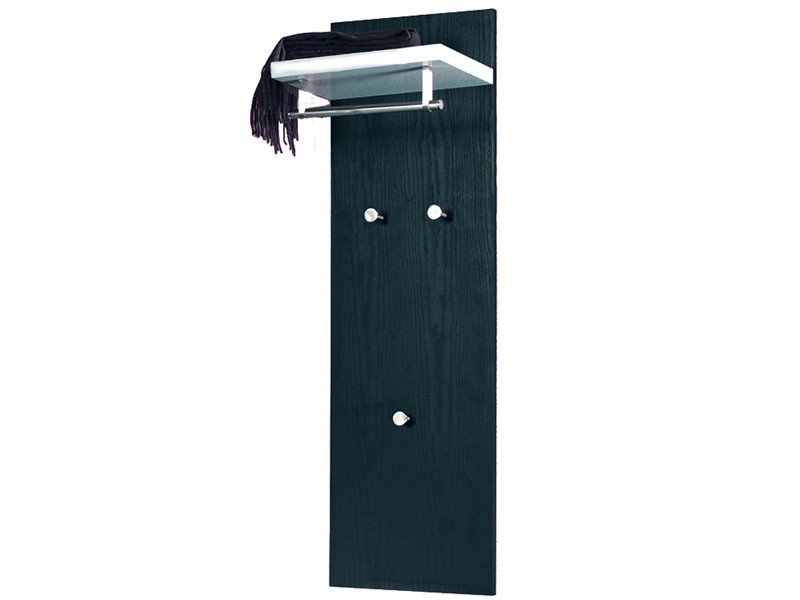 HAKU Wandgarderobe in Schwarz mit Ablage wei&szlig; Hochglanz