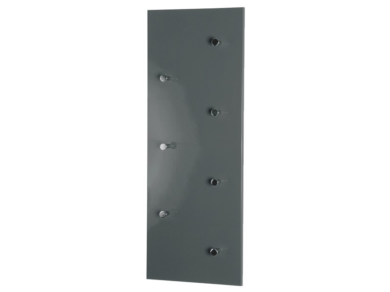HAKU Wandgarderobe grau Hochglanz 7 Haken