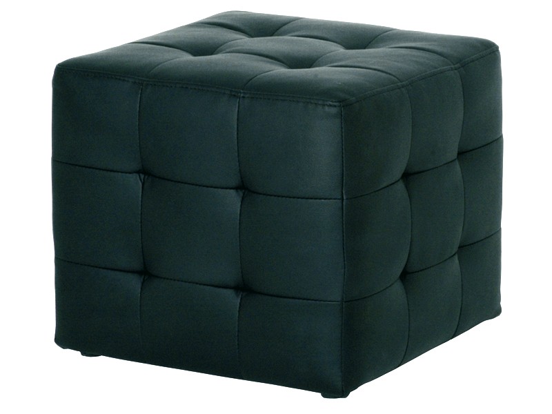 HAKU Sitzw&uuml;rfel Pouf Kunstleder schwarz eckig